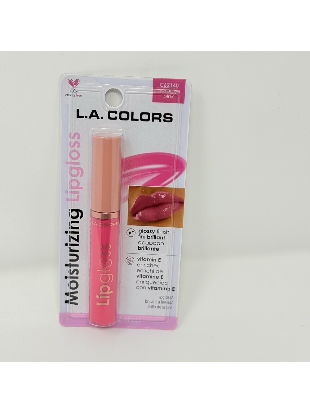 L.A. COLORS Moisturizing Lip Gloss Paradise Pink C62140 New In Package